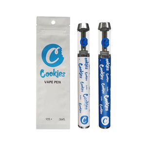Cookies Disposable Empty Pod Device Ceramic Coil Oil Carts Glass Tank Rechargeable Vaporizer Pen with Packaging Bag for Thick Oil