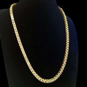 Hip Hop Cz 18k Gold Plated Silver Tennis Chain Jewelry Rapper Link Chain Necklace