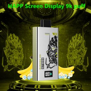 Оригинальный HAPP Bar 9000 Puff Одноразовая сигарета Vape Puff 9k Электронная сигарета 2% 5% вейперы Электронная сигарета Recharge Mesh Coil Vape Pen Доставка один день слойка 10k Экранный дисплей