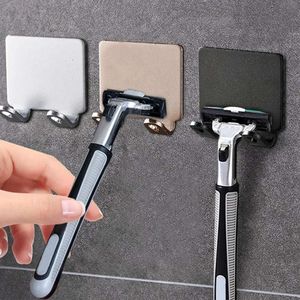 4 Peices Stainless Steel Razor Holder Storage Hook Wall Men Shaving Shaver Shelf Punch Free Razor Rack Accessories Organization