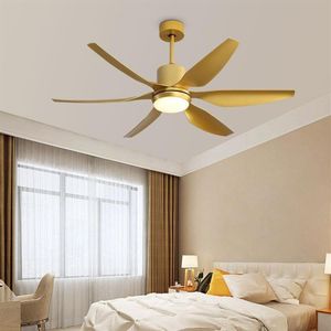 Ventilatori da soffitto 56 pollici moderno LED oro con luci grande quantità di vento soggiorno lampada ventilatore DC telecomando268x