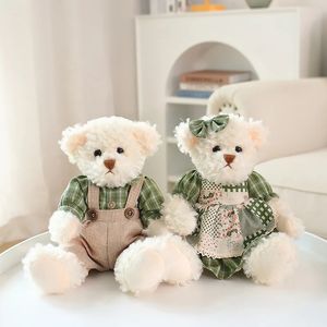 Plush Dolls 26cm Kawaii Couple Teddy Bear Toy Stuffed Soft Animal Pillow for Wedding Boy Girl Birthday Christmas Decor Gift 231211