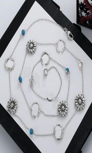 Ny produkt charm lång halsband silverplatterad kedje halsband bokstav emaljhalsband för kvinna smycken leverans7111557