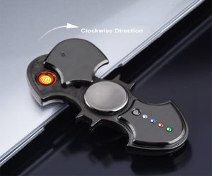 Ny Creative Batman Spinner USB Electronic Plasma Lighter Varianter LED Light Cigarette Lighter Funny Spinning Toy Gadgets för Men4150469