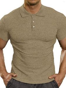 メンズポロス2023夏の半袖ソリッドカラーポロカラーニットTシャツシャツショートスリーブトップ