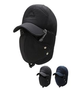 Vinter päls varm vindtät hatt män kvinnor lei feng cap bombare faux päl öronflap cap svart skid trupper fångare kall antisnow cap1015979