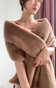 Lenços moda feminina envolve macio xale poncho real alpaca misto roubou mulheres outono inverno cachecol