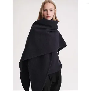 Szaliki 2023 Autumn and Winter Women Wool Classic Podstawowy stały kolor duży trójkąt szalik szal ciepło