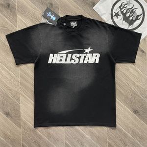 23ss Extra Large Hellstar Black Damen-Wasch-T-Shirt 1 1 Extra großes T-Shirt aus bester Baumwollqualität mit Aufdruck 231211