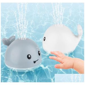 Baby Toy Electric indukcja Water Spray Ball Shower Light Music Whale Summer 230919 Drop dostawa