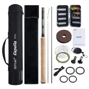 Akcesoria rybackie Portable 12 stóp 3 6M Telescopic Fly Rod Zestaw z przenoszeniem worka rurki Cork Carbon Tenkara dla Stream Lake 231211