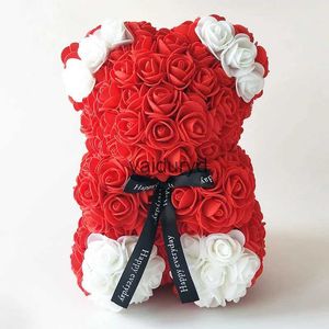 Flores decorativas grinaldas DIY 25 cm Teddy Rose Bear com caixa Artificial PE flor dia dos namorados para namorada mulheres esposa presentes da mãevaiduryd