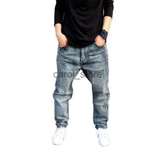 Pantaloni da uomo Nuovi jeans alla moda Pantaloni harem larghi da uomo leggermente elasticizzati Grandi dimensioni Skateboard Jeans larghi Pantaloni maschili in cotone J231208
