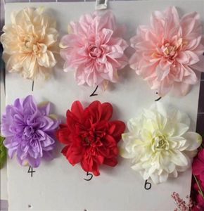 Simulering Dahlia Head Wedding Decoration Home Placement Peony Silk Artificial Flower Handmade Rose Wedding Decoration Flower Wall2517466