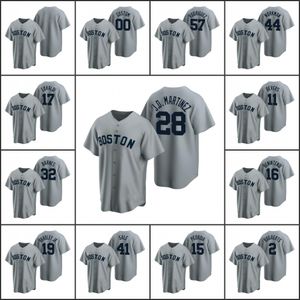 ボストンはソックスの男性＃34デビッドオルティス2 Xander Bogaerts 28 J.D. Martinez Custom Youth Grey Cooperstown Collection Road Jersey