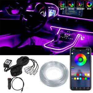 Car Interior Neon RGB Led Strip Lights 4 5 6 in 1 Bluetooth App Control Decorative Lights Ambient Atmosphere Dashboard Lamp215o