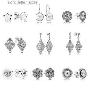 Stud Vintage Cascading Glamour Geometric Lines With Crystal 925 Sterling Silver Hanging Earring Studs For Women Europe DIY Jewelry YQ231211