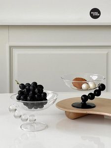 Bicchieri da vino Ciotola in vetro trasparente Casa creativa Soggiorno Tavolino Frutta e dessert Piatto da spuntino Ornamenti decorativi