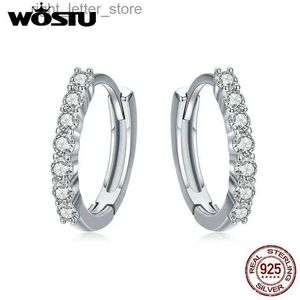 Stud Wostu 2019 Hot Sale Real 925 Sterling Silver Dazzling CZ HoopEarrings for Women Fashion Brand S925 Silver Jewelry Gift CQE351 YQ231211