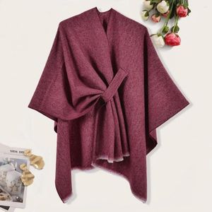 Scarves Ponchos Coat 2023 Cashmere Women Winter Warm Shawls And Wraps Pashmina Thick Capes Blanket Femme Scarf