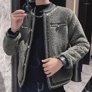 Giacche da uomo 2023 inverno Sherpa giacca corta calda retro uomo casual street style abbigliamento cappotto Homme nero