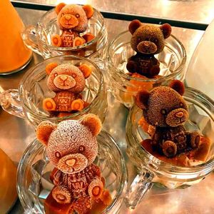 Food Grade Silicone Ice Cube Maker Bear Chocolate Cake Ice cube Mould Ice Cube Tray DIY Bar Coffee Whiskey Ice Moldes Ice Box