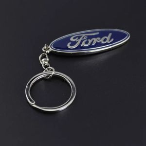 Ford Metal için 3D Anahtar Zincirli Yüzük Otomobil Logosu Anahtar Keyasyonu Metal Çinko Alaşım Llaveros Chaveiro Ford Fiesta EcoSport Escort Focus ZZ