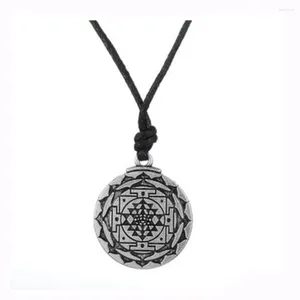 Collane con ciondolo Portogallo Mandala CHAKRA 3° occhio Dea indù Yoga Sri Yantra Wiccan Pagan Punk Uomini Collana di corda Gioielli India