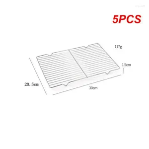 Tools 5PCS Stainless Steel Mat Net Grid Shape Rectangle Grill Grilling Mesh Outdoor Cooking Accessories
