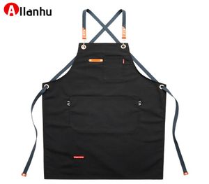 Cowboy Apron Korean Fashion Barber Floral Artist Men and Women Overall Cafe Shop Custom Printed Logo WJY9548195353