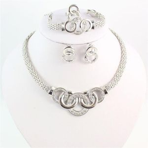 Afrikanska pärlor krage uttalande halsband örhänge armband ring för kvinnliga smyckesuppsättningar vintage festtillbehör242u