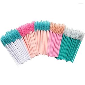 Makeup Brushes 50 PCS Disposable Eyelash Mascara Brush Wands Applicator Kits(Rose Red & Black& Green White )