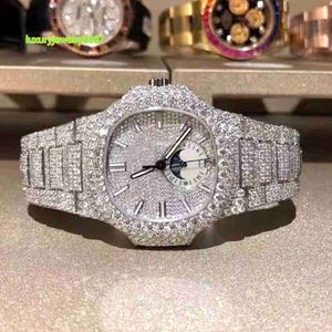 Hohe Qualität Mode Iced Out UhrenHerren Handgelenk Luxus Runde Cut Lab Grown Uhr Großhandel Hip Hop Rapper WatcFür Männer WD7R