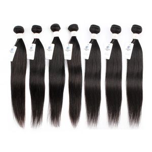 합성 가발 자연 검은 색 인간 번들 1pc/ 3pcs/ 5pcs/ 7pcs 로트 당 12-22 인치 Remy Indian Hair Double Weft Bone Straight 231211