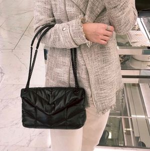 Bolsa de designer de alta qualidade bolsa de ombro de luxo bolsa crossbody pequena bolsa de couro genuíno espelho qualidade branca bolsa de pele de carneiro moda feminina bolsa de corrente preta sacola