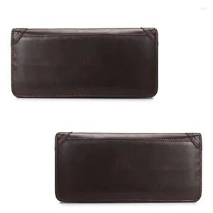 Geldbörsen Herren Echtleder Lange Geldbörse Bifold Geldkartenhalter Clutch Geldbörse