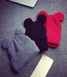 1 pçs chapéu feminino bonés de inverno chapéus para mulheres diabo chifres orelha bonito crochê trançado malha beanies chapéu quente boné chapéu bonnet homme gorro s5451577