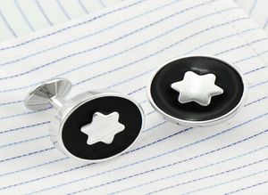 Cufflinks men039sラウンドブラックファッショナブル6つ星カフリンクフレンチシャツオフィスカフリンク4087669