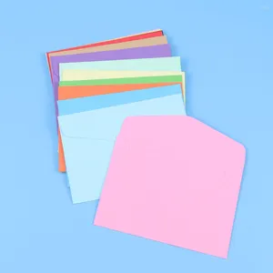 Envoltório de presente 140pcs mini envelopes doces cores em branco papelaria cor sólida post po carta para escritório