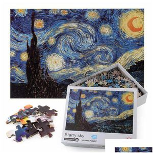 Jigsaw bulmaca 1000pcs mini manzara resim manzara puzzles için çocuk yatak odası dekorasyon çıkartmaları eğitim oyuncakları bırakma teslimat dhaeg