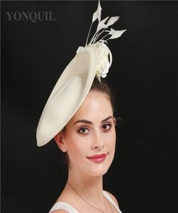 Vermelho marfim preto derby kenducky grandes fascinadores feminino floral festa de casamento bom capacete noiva casado chapéu incrível7578268