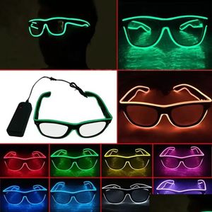 Party Decoration El Wire LED Glasses Special Shutter Light Up Monochrome Glow Shades ögonkläder w/Driver för rave Party Christmas Drop D DHKQV