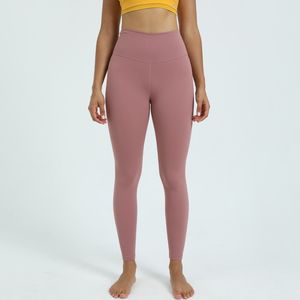 Lulu Designer Womens Align Leggings Top Lu Yoga膝の長さ女性ジムレギングハイウエストパンツエラスティックFIレディアウトドアスポーツLululemens Lemens 932