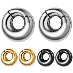 316L rostfritt stål öronproppar tunnlar 8mm vanliga öronvikter piercing kropp smycken öron mätare guld svart silver304l