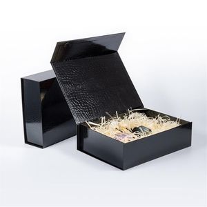 Wysokiej jakości grube tekturowe składane sztywne pudełko Wrap Pakowanie magnetyczne opakowanie do odzieży kosmetyki1811