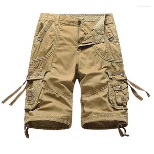 メンズショーツファッション服の男性貨物夏のショートパンツ複数のポケットマンコットンサイズ29-40