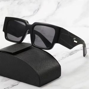 Óculos de sol preto de perna larga para homem mulher clássico polarizado óculos de sol carta lateral fashio óculos de sol praia adumbral com case302f