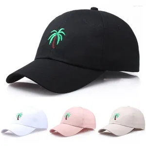 Ball Caps Men's Palm Tree Embroidery Baseball Cap Women Boy Coconut Snapback Hip Hop Outdoor Curved Black Cotton Dad Hat