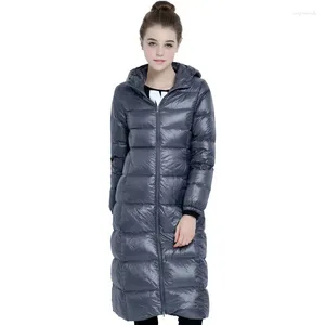 Casacos de trincheira femininos jaqueta de inverno mulheres à prova de vento quente ultra leve longo para baixo jaquetas parkas mujer plus size 3xl casaco