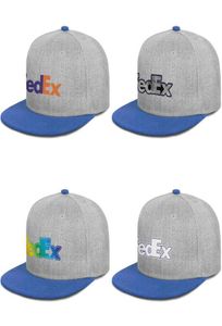 FedEx Federal Express Corporation logo blu da uomo e da donna con chiusura a scatto e visiera piatta, stile baseball montato, personalizza cappelli da corsa g4103246